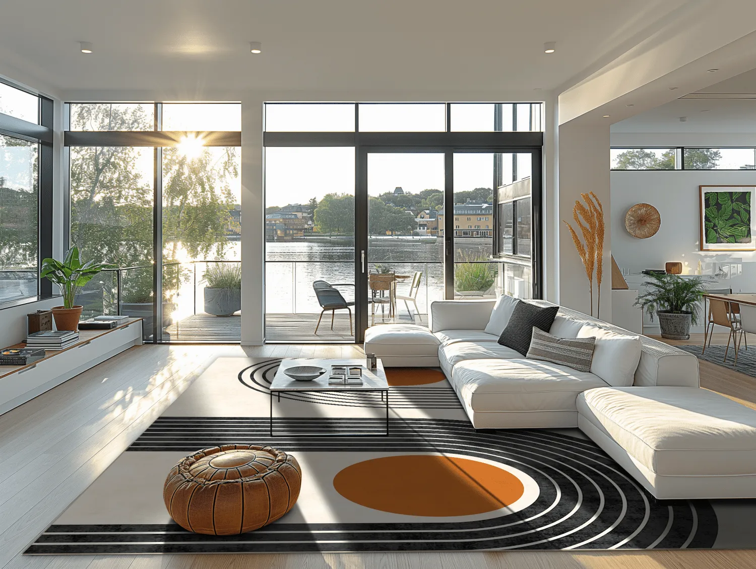 Wilton rug - Moudania (beige/black/orange)