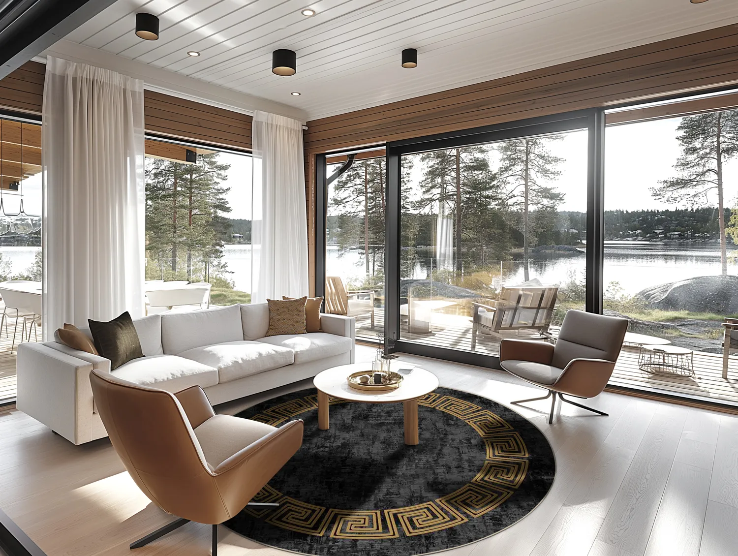 Round rug - Myra (black/gold)