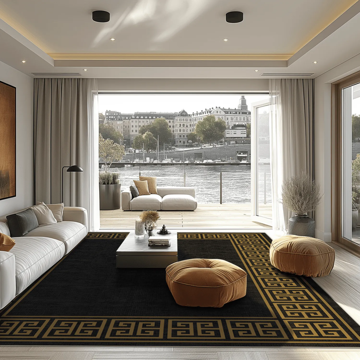 Wilton rug - Myra (black/gold)
