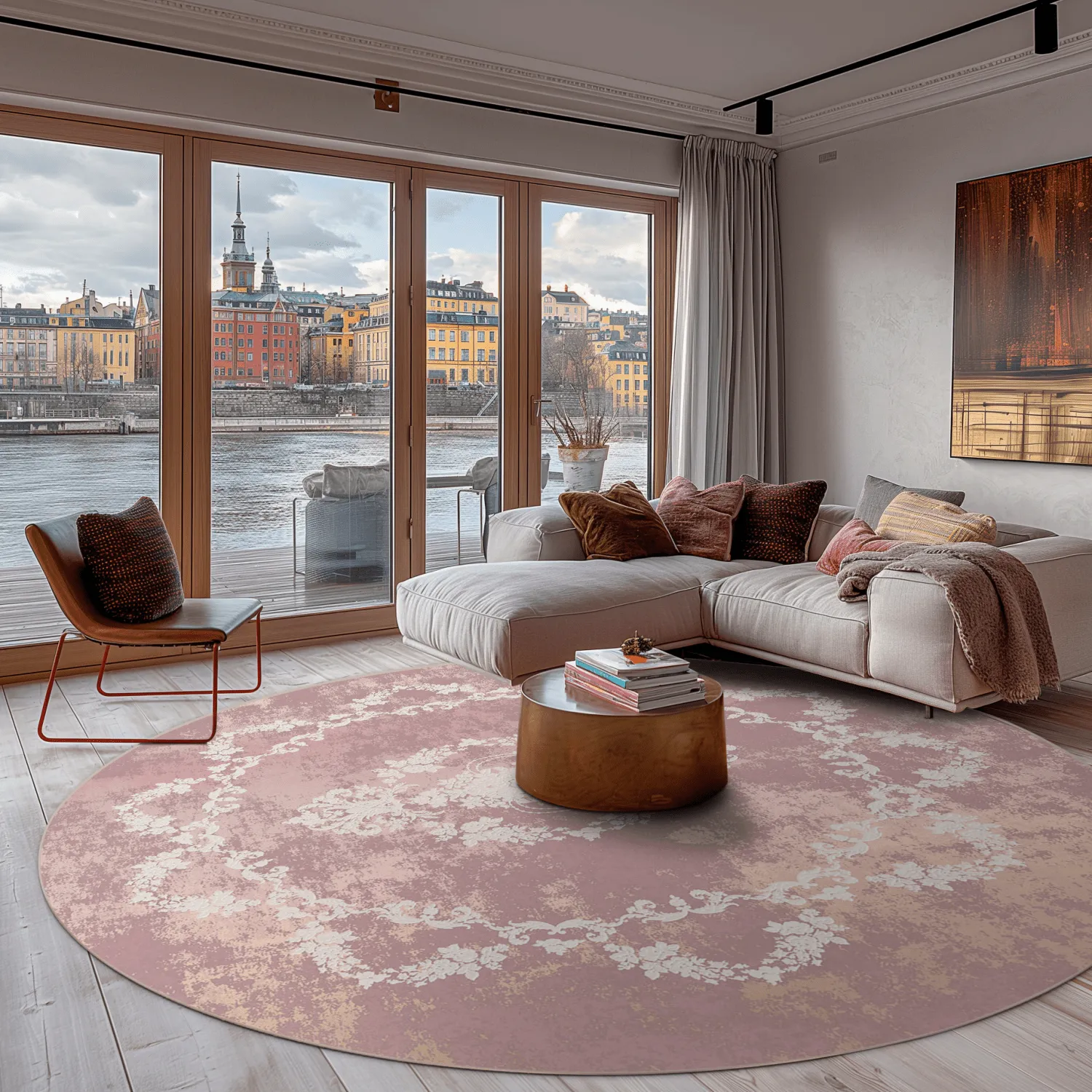 Round rug - Nefta (pink)