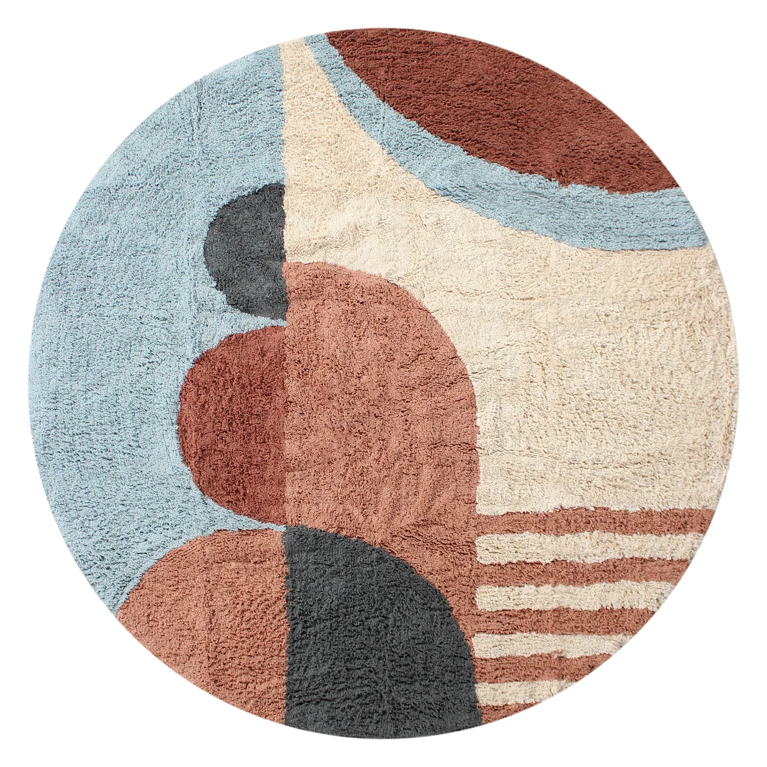 Round rug - Osmery Natural Cotton Shaggy (multi)