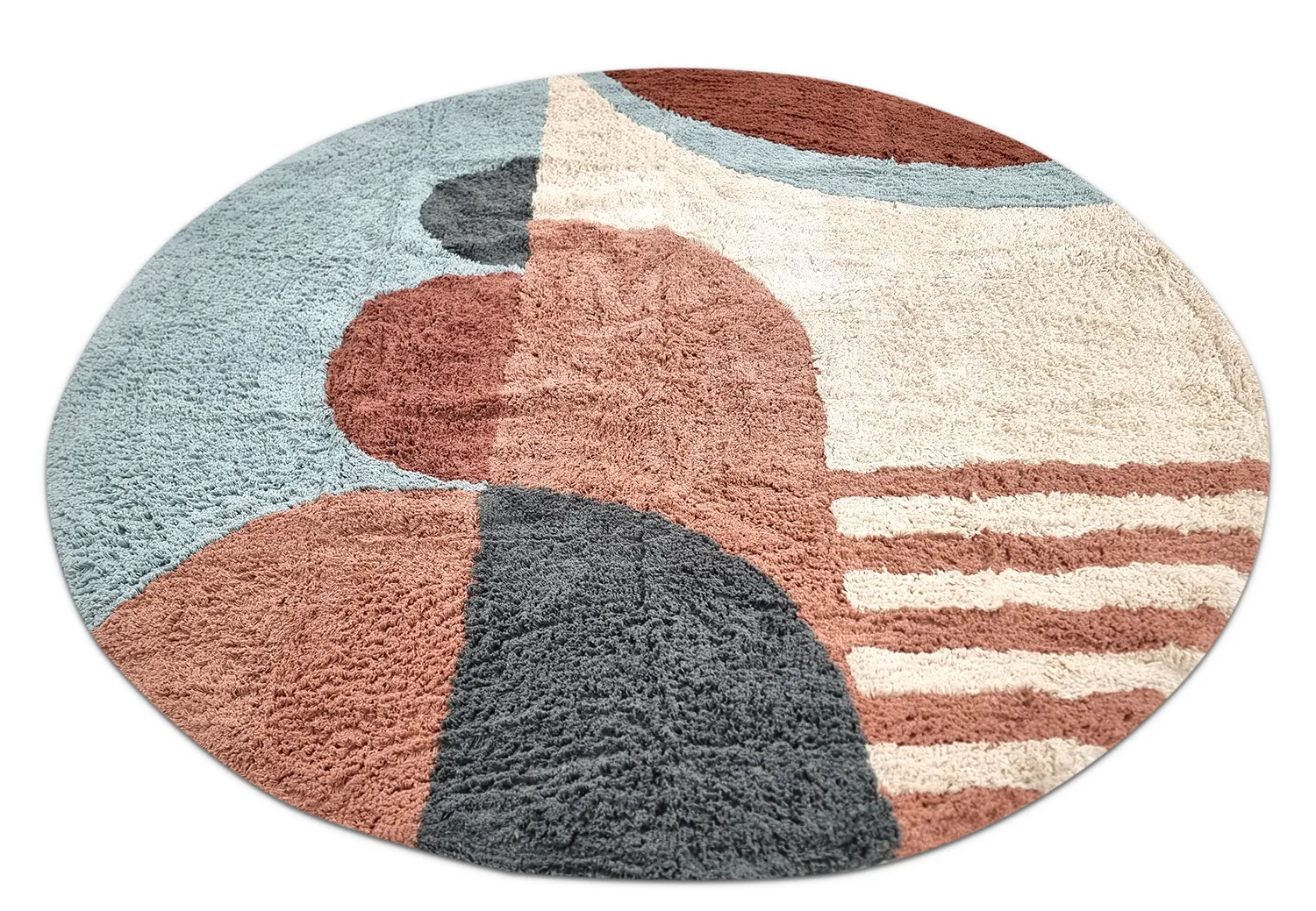 Round rug - Osmery Natural Cotton Shaggy (multi)