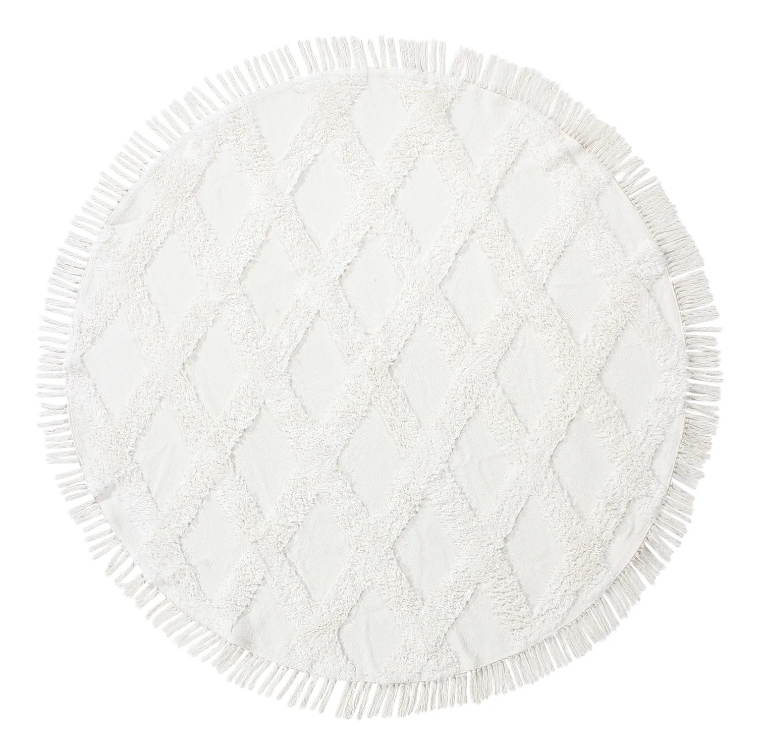 Round rug - Pamplona Natural Cotton Shaggy (offwhite)