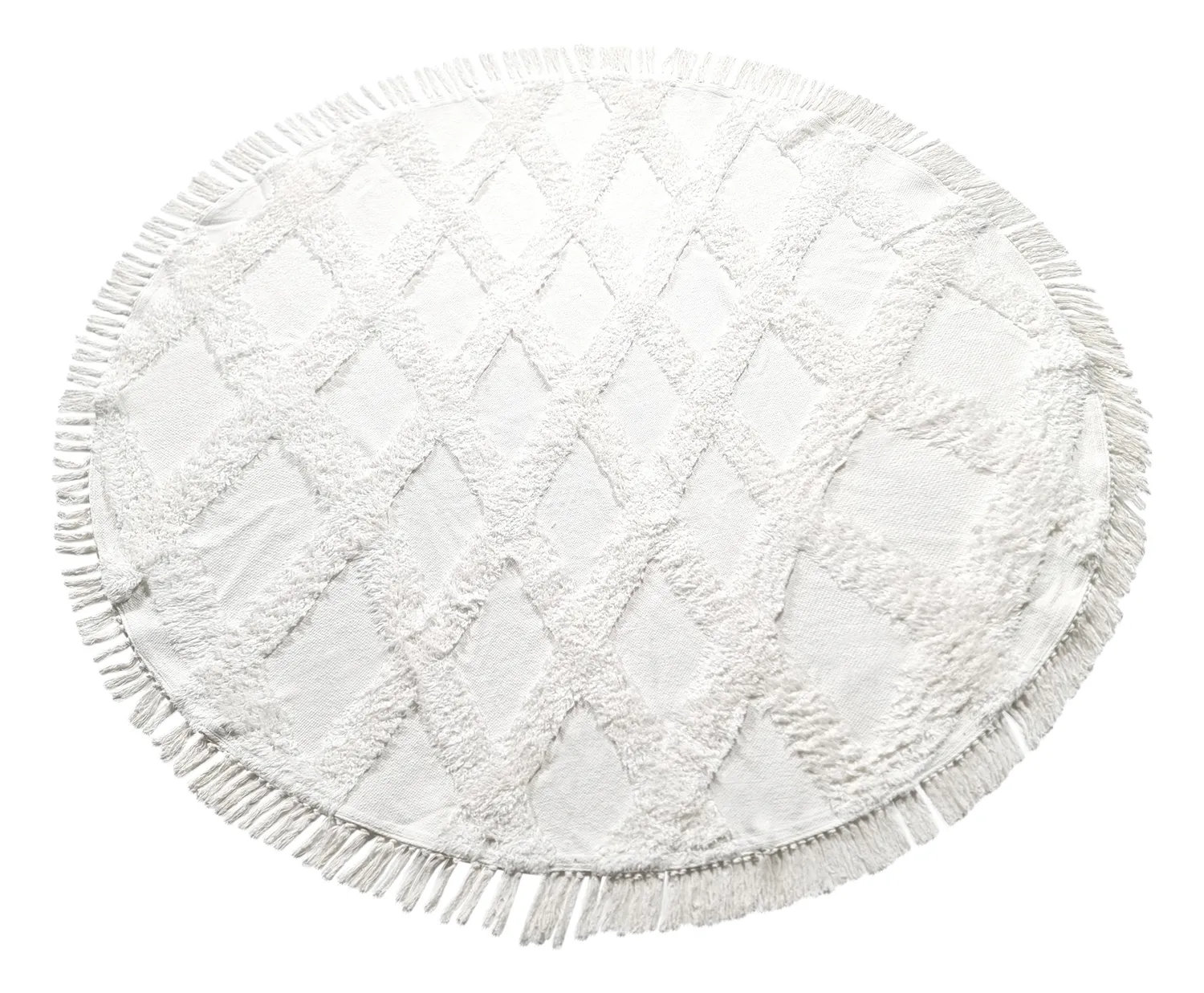 Round rug - Pamplona Natural Cotton Shaggy (offwhite)