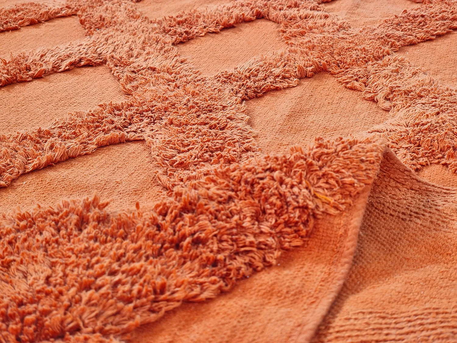 Shaggy rugs - Pamplona Natural Cotton Shaggy (terracotta)