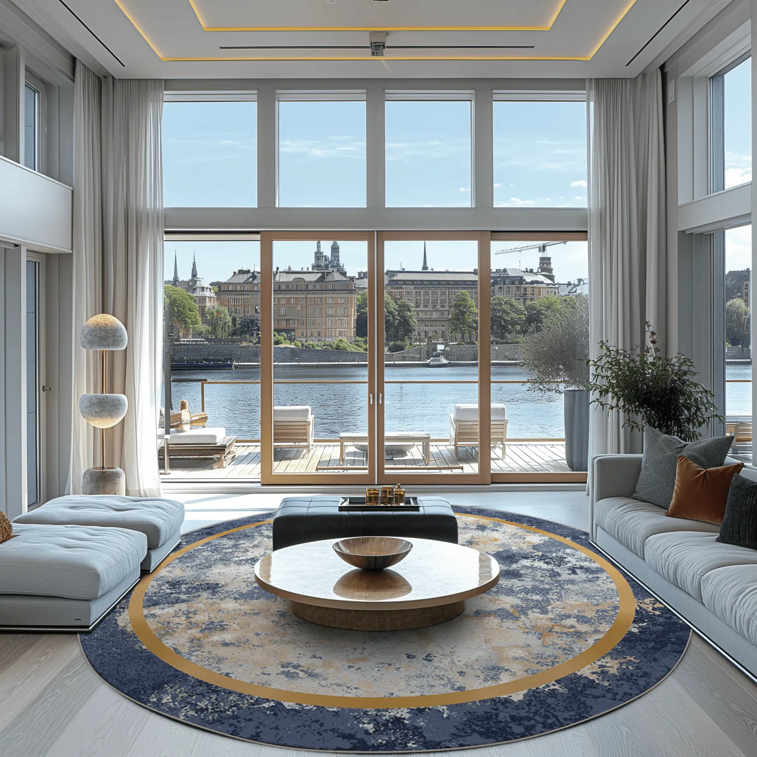 Round rug - Peri (blue/multi)