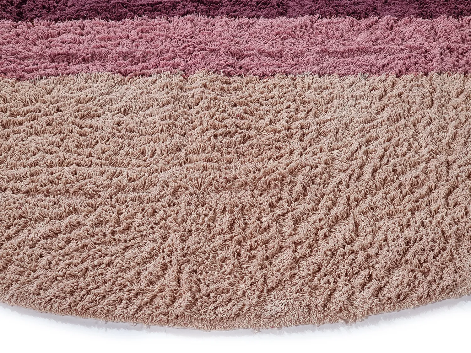 Round rug - Pione Natural Cotton Shaggy (pink)