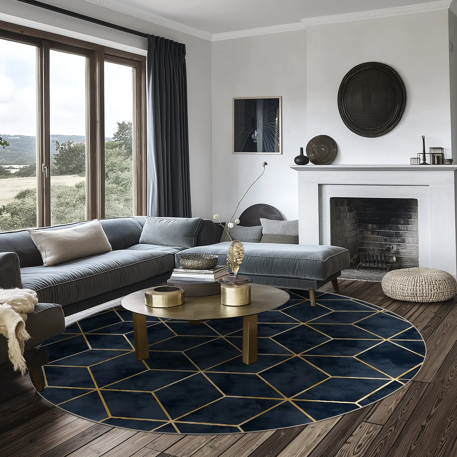Round rug - Remy (dark blue)