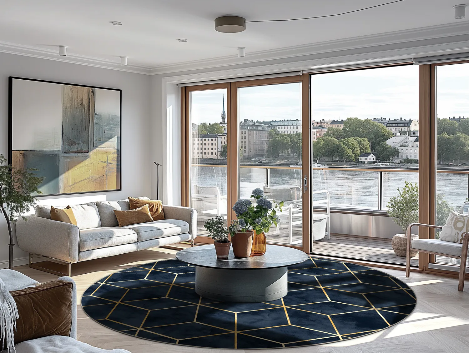 Round rug - Remy (dark blue)