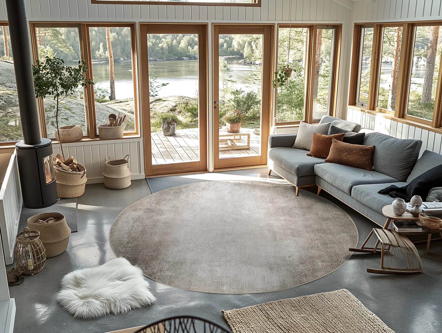 Round rug - Riano (grey)