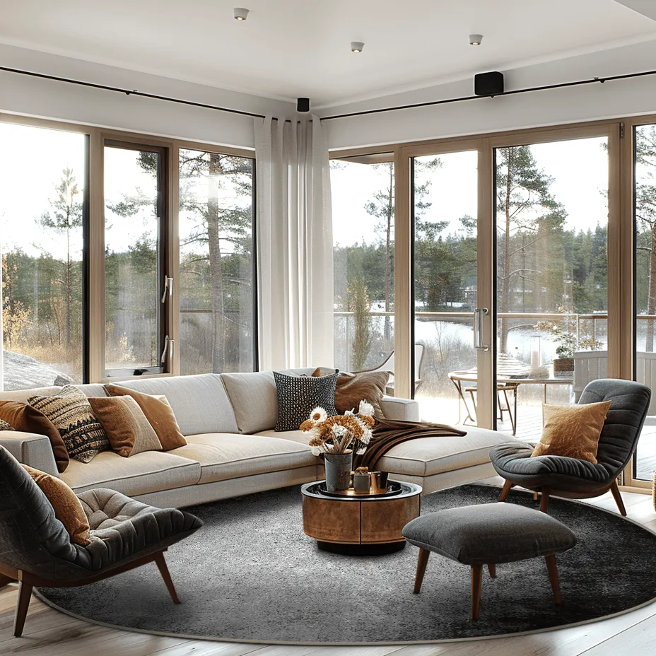 Round rug - Megara (grey)