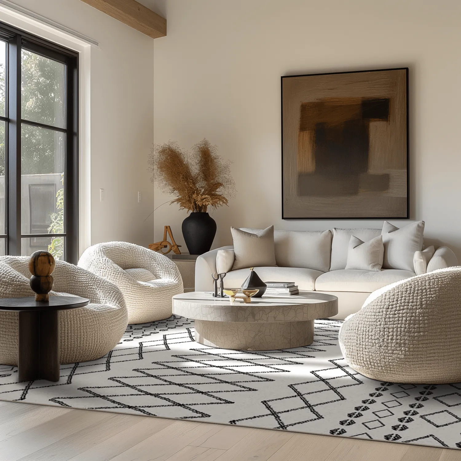 Wilton rug - Safi (black/white)