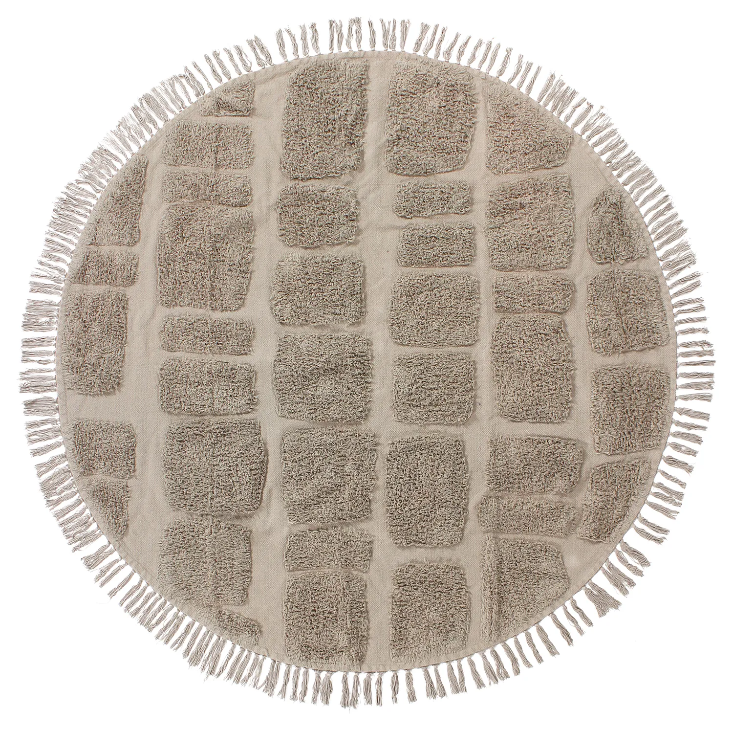 Round rug - Salem Natural Cotton Shaggy (taupe)
