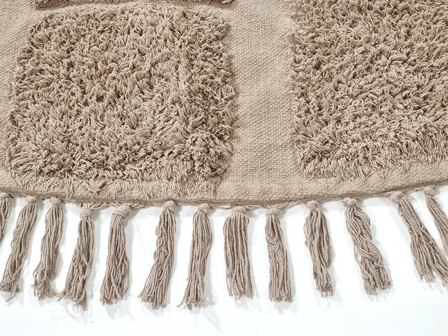 Round rug - Salem Natural Cotton Shaggy (taupe)