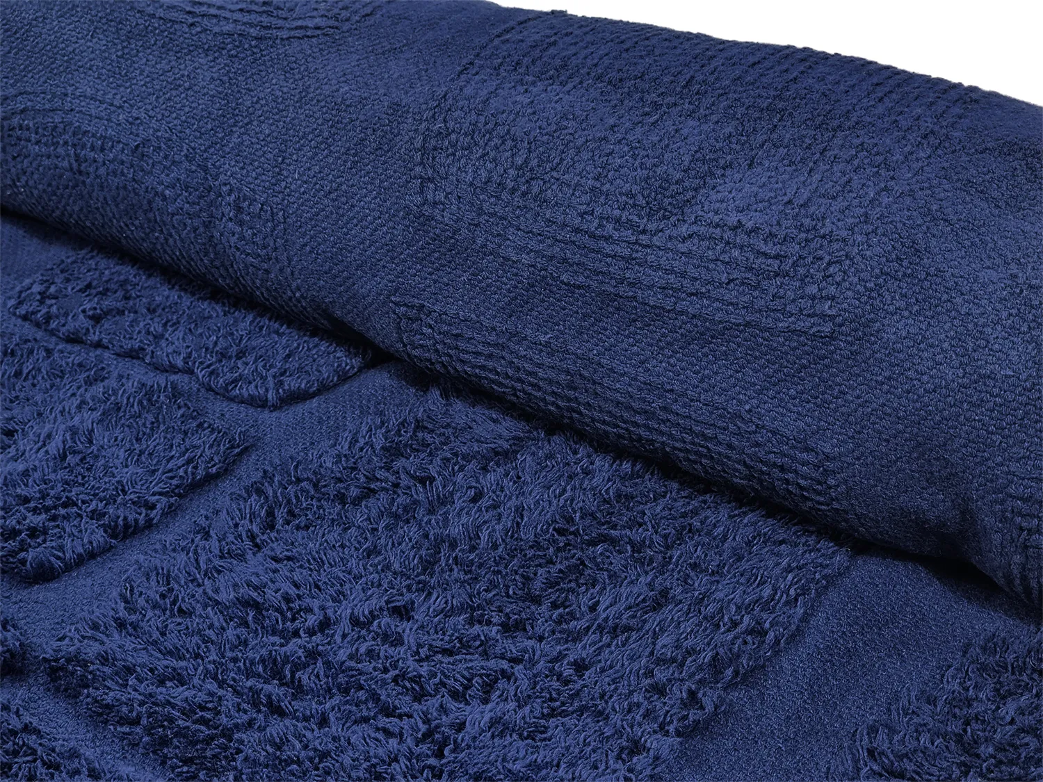 Round rug - Salem Natural Cotton Shaggy (dark blue)
