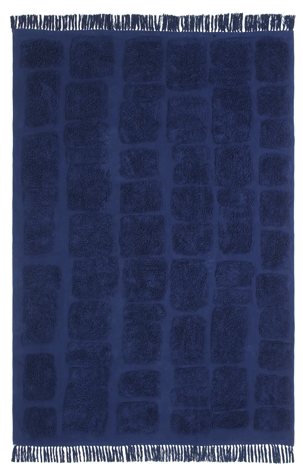 Shaggy rugs - Salem Natural Cotton Shaggy (dark blue)