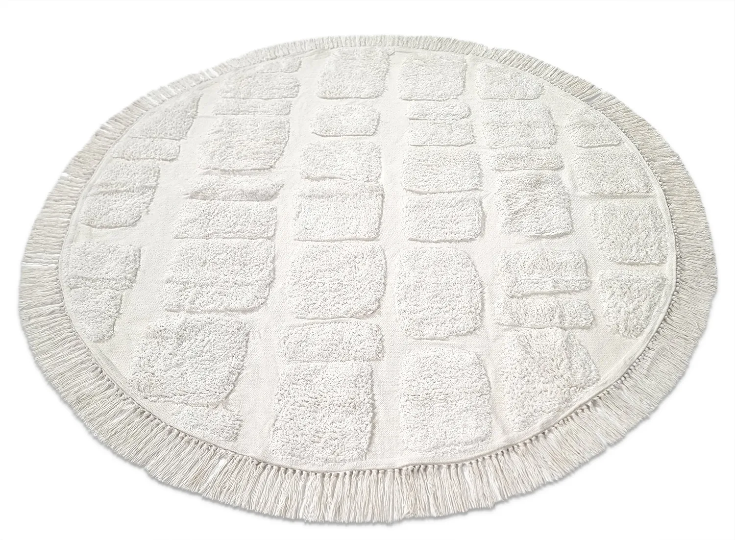Round rug - Salem Natural Cotton Shaggy (offwhite)