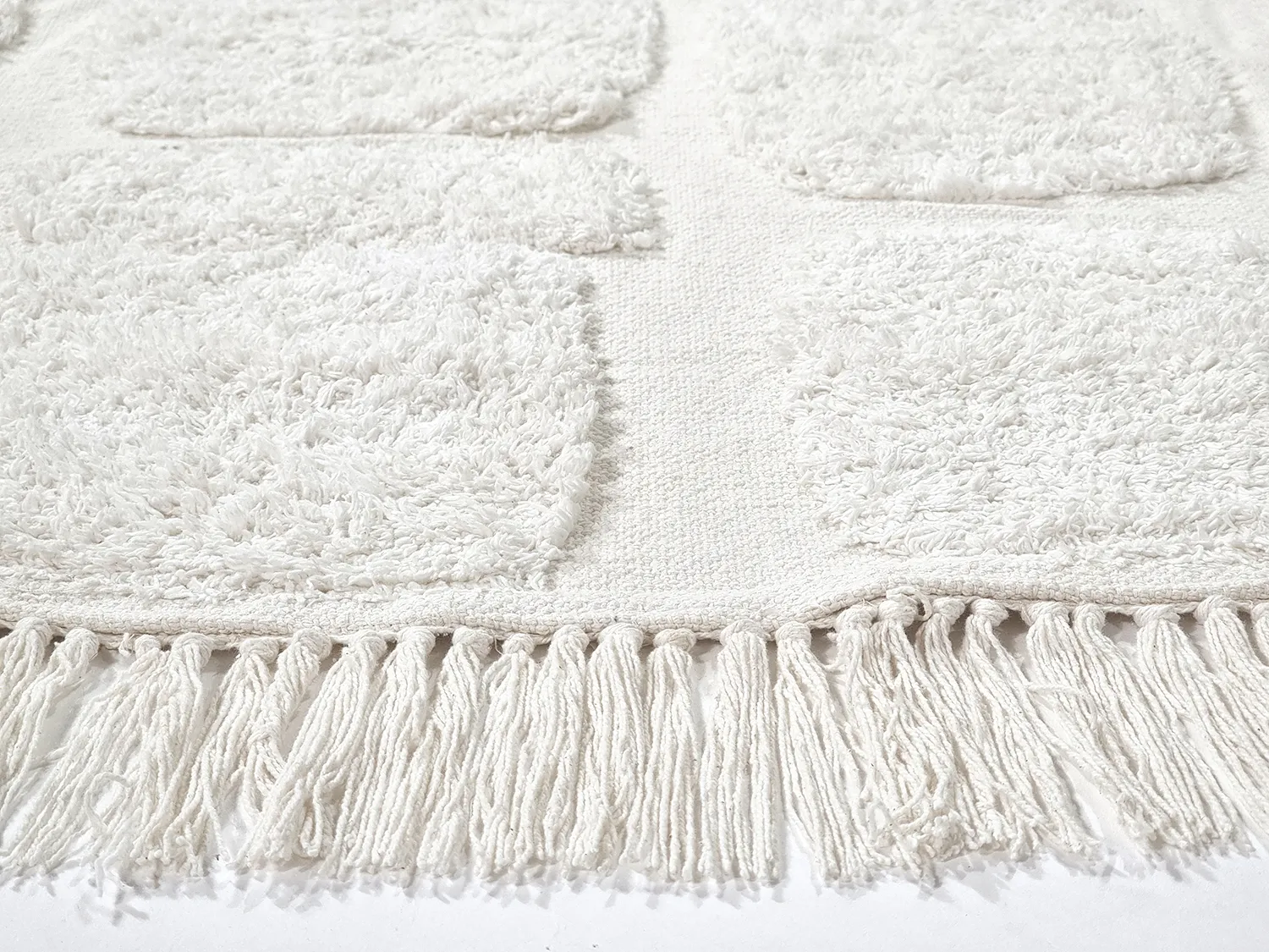 Round rug - Salem Natural Cotton Shaggy (offwhite)