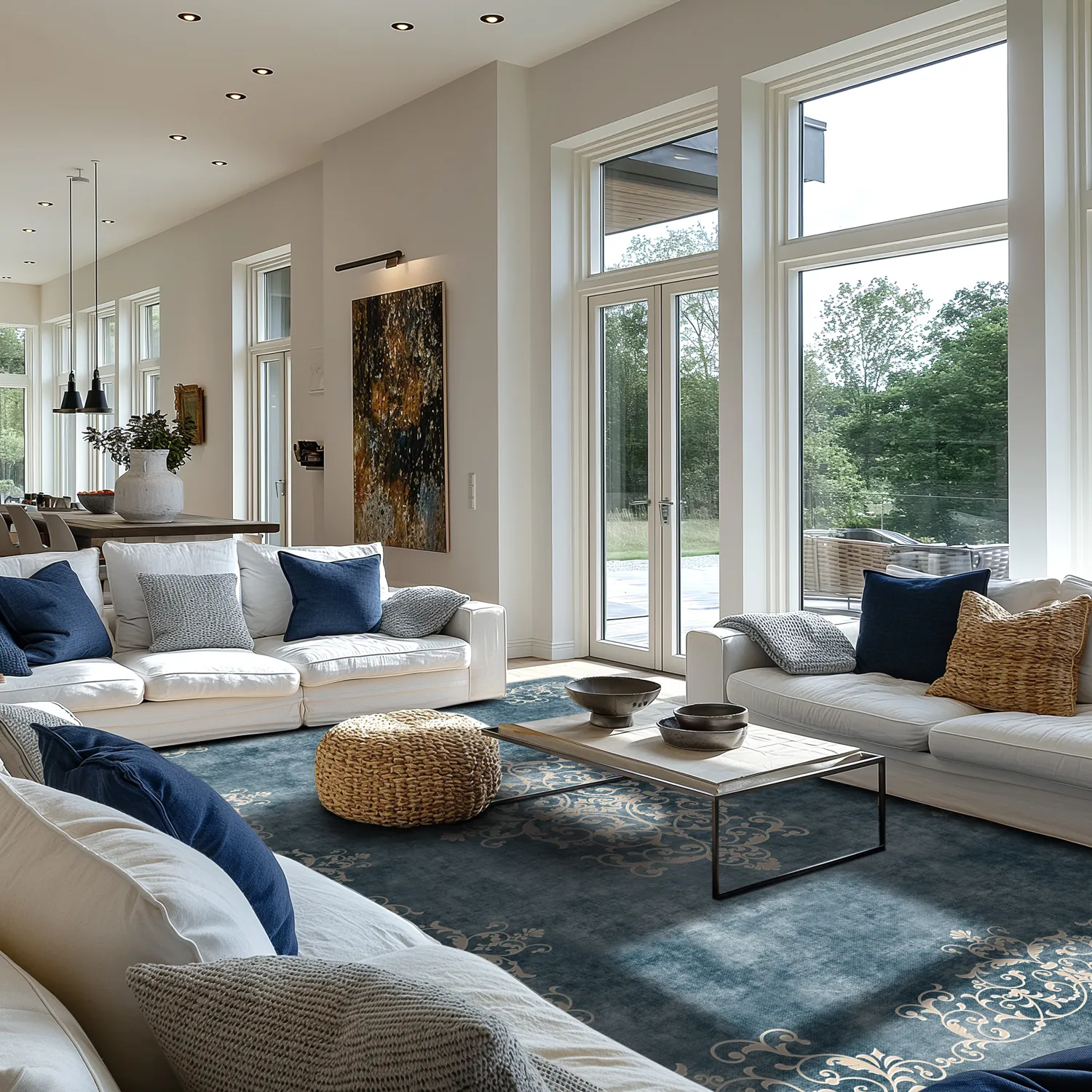 Wilton rug - Santi (blue/beige)