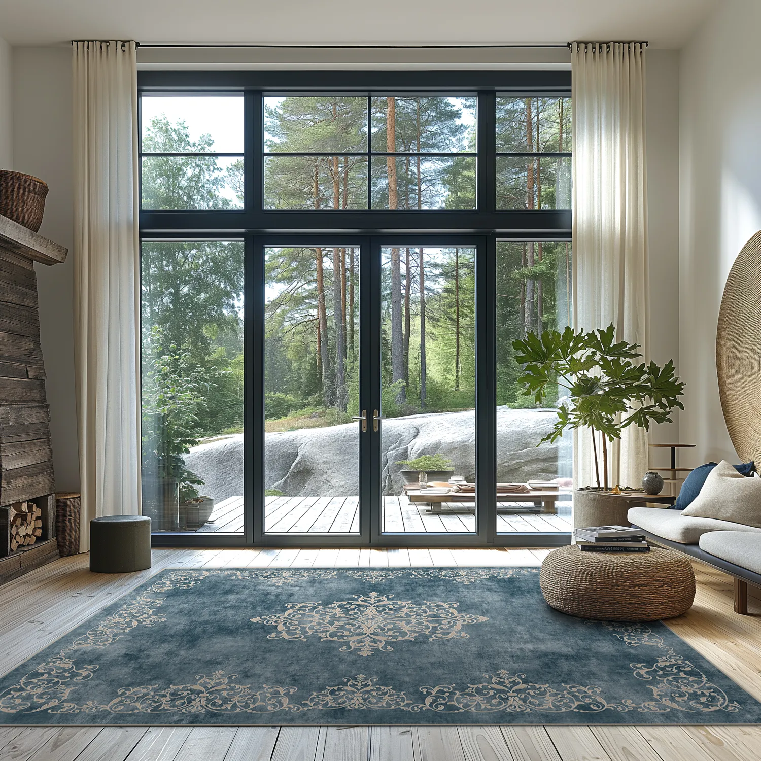Wilton rug - Santi (blue/beige)