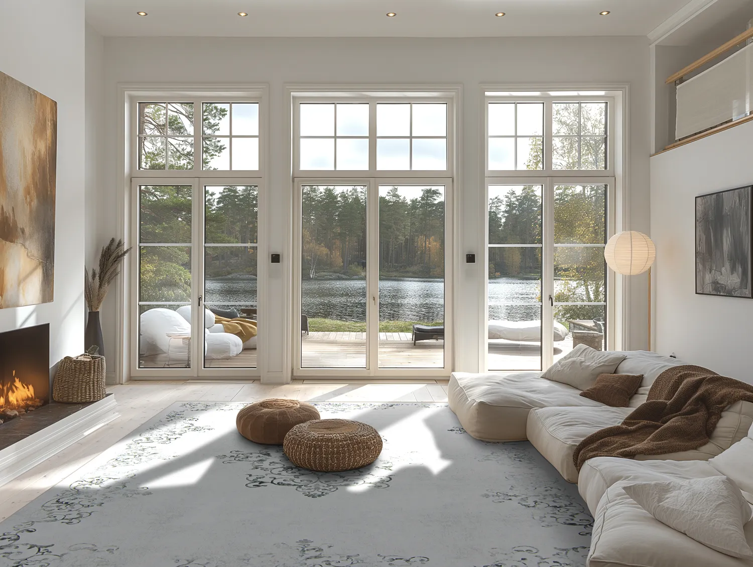 Wilton rug - Santi (white/grey)