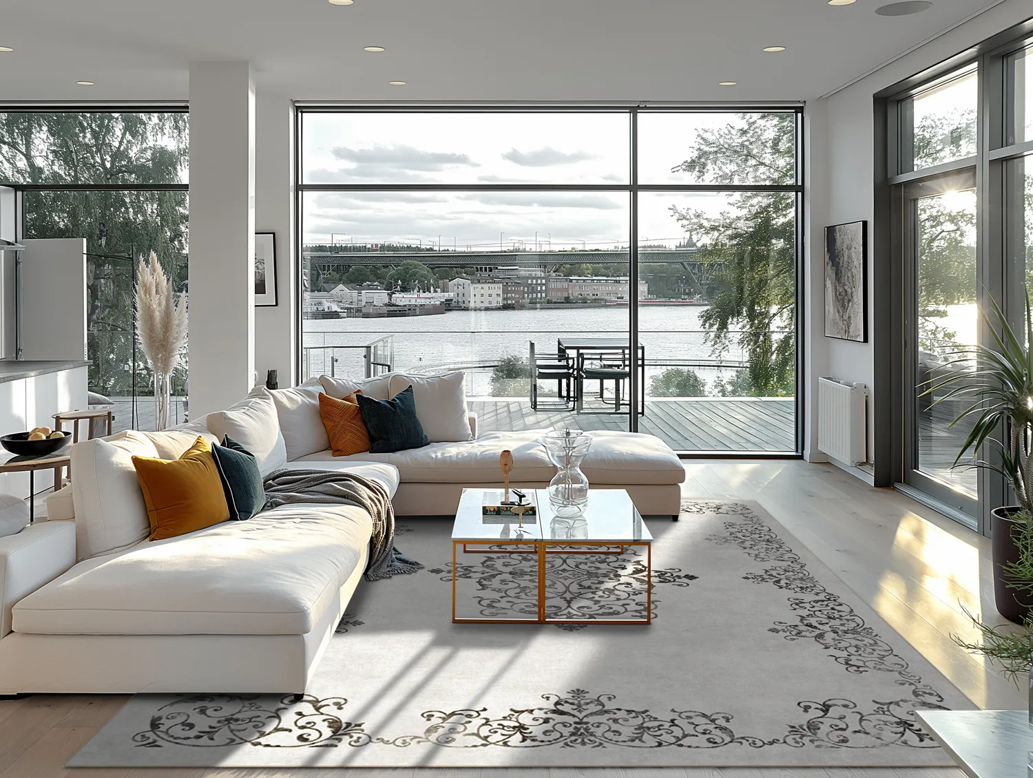 Wilton rug - Santi (white/black)