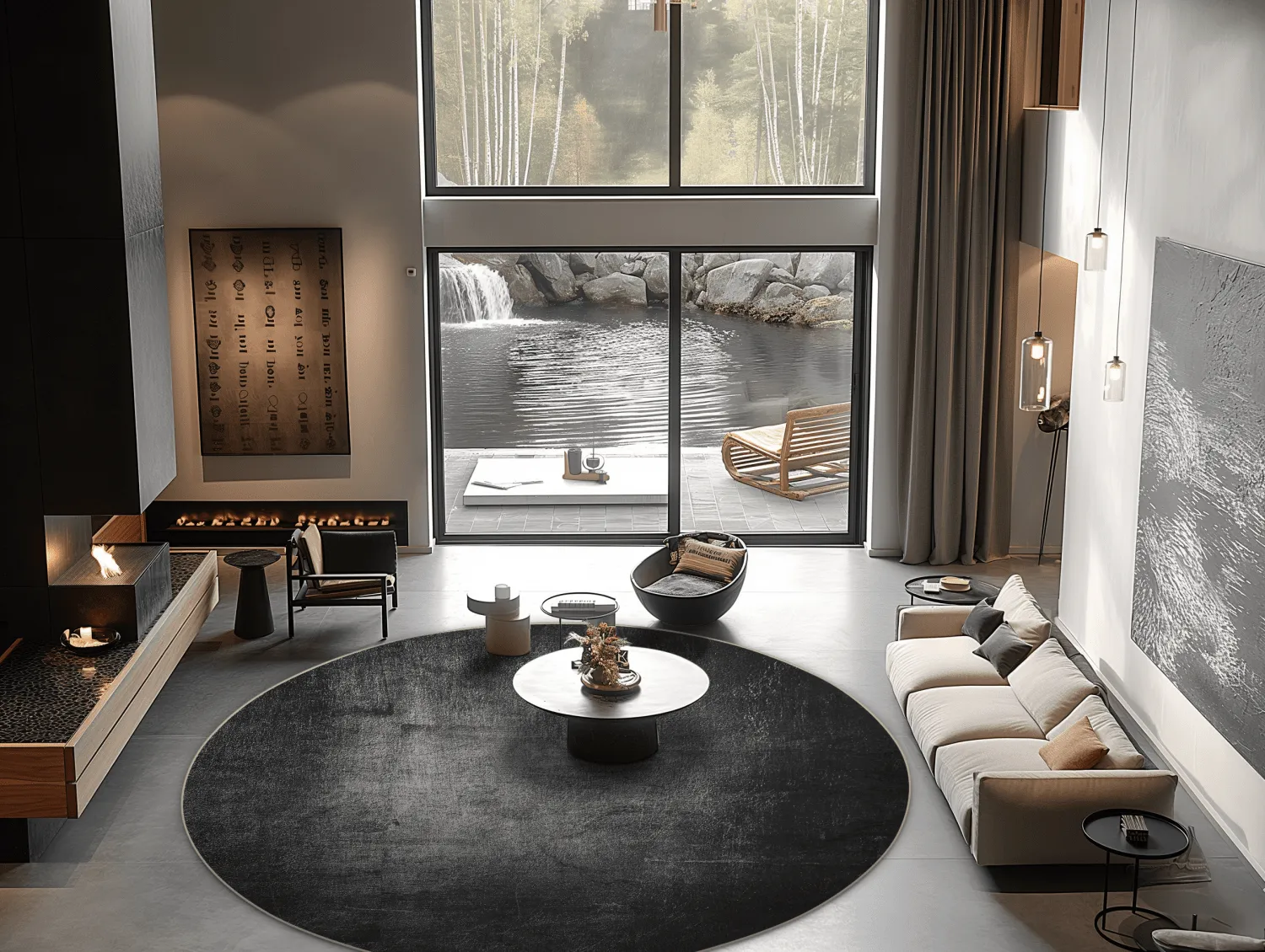 Round rug - Serifos (dark grey)