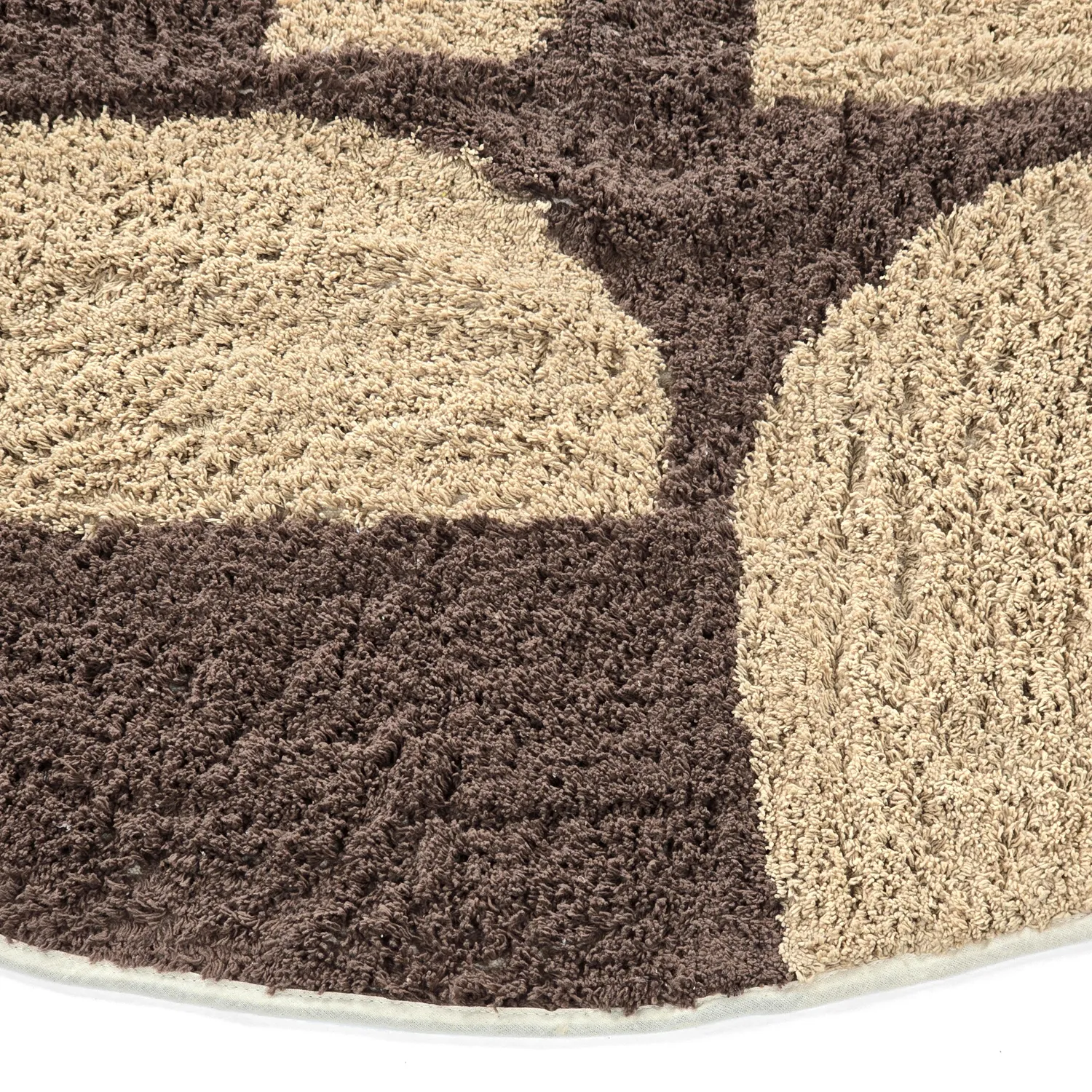 Round rug - Siberia Natural Cotton Shaggy (beige/brown)