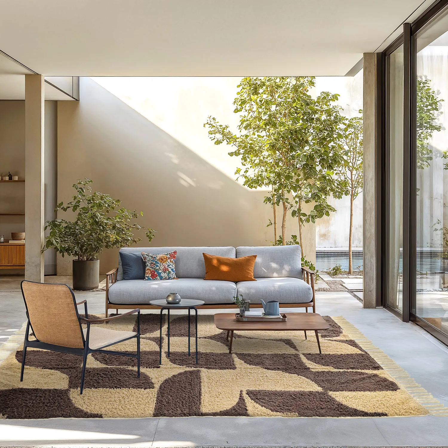 Shaggy rugs - Siberia Natural Cotton Shaggy (beige/brown)
