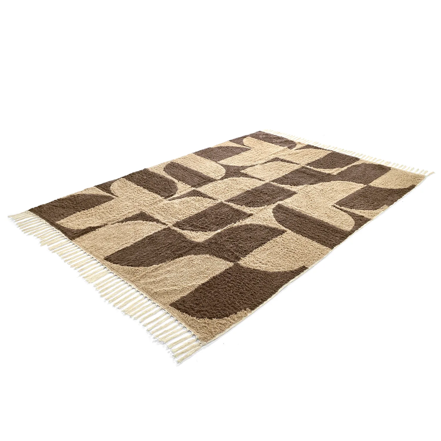 Shaggy rugs - Siberia Natural Cotton Shaggy (beige/brown)