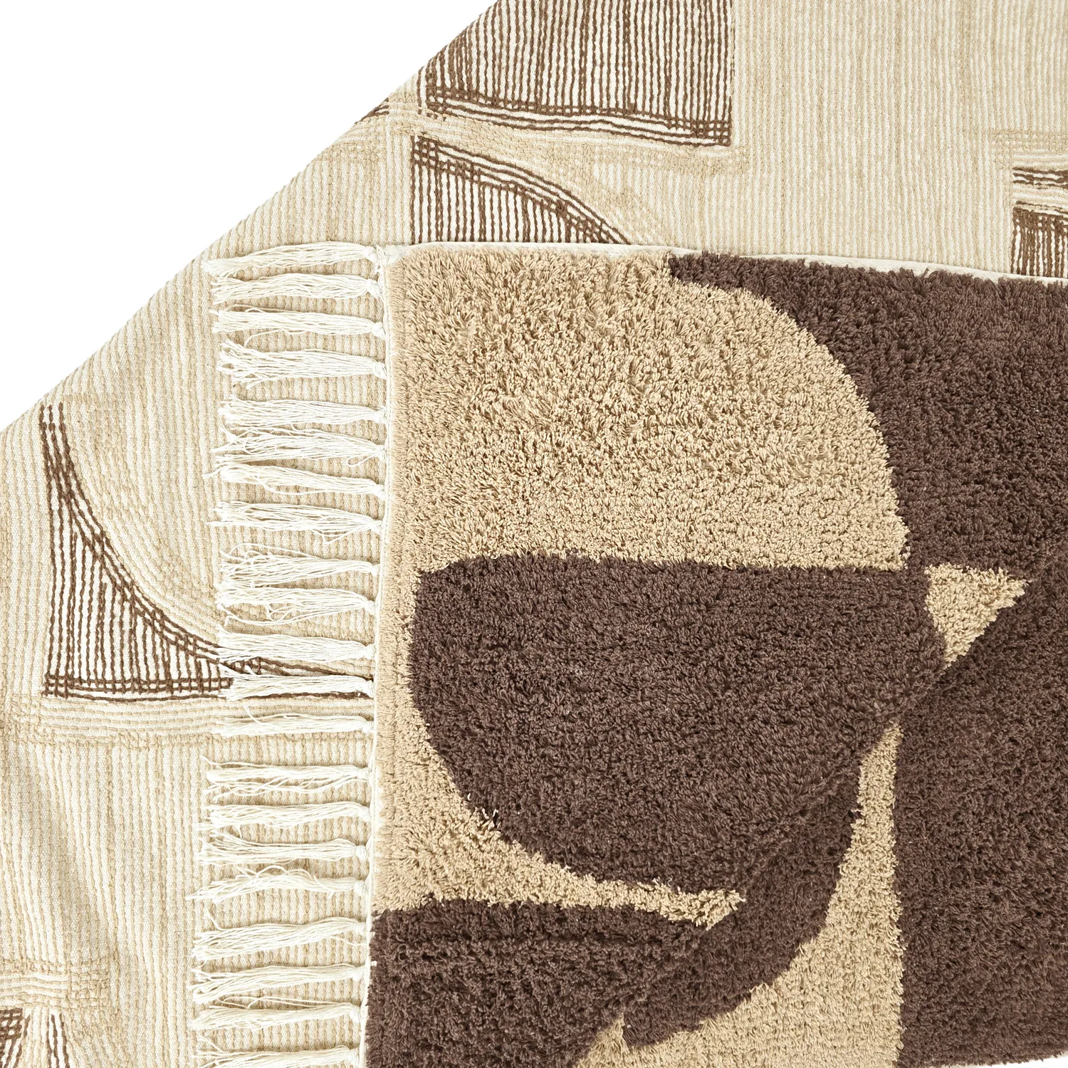 Shaggy rugs - Siberia Natural Cotton Shaggy (beige/brown)