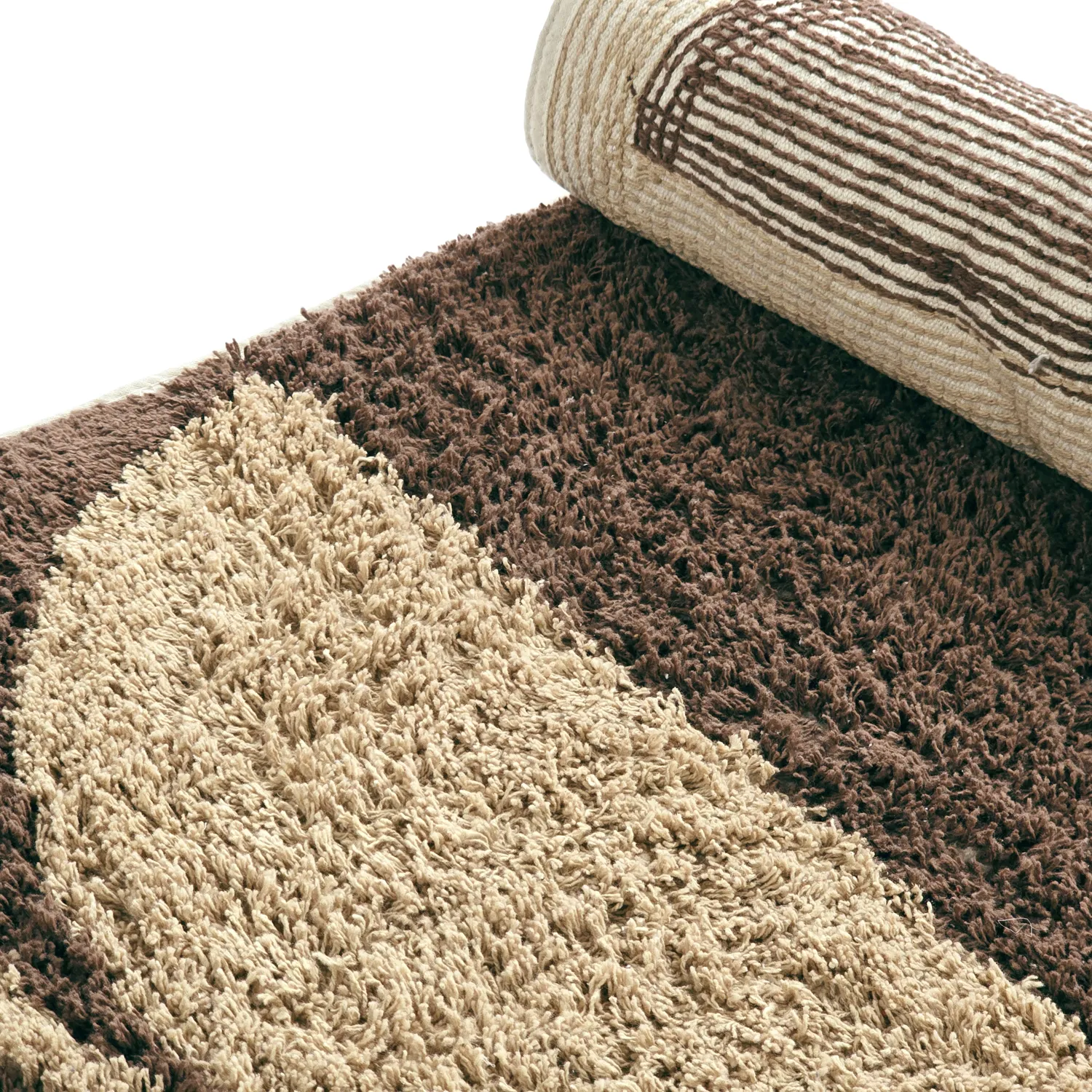 Shaggy rugs - Siberia Natural Cotton Shaggy (beige/brown)