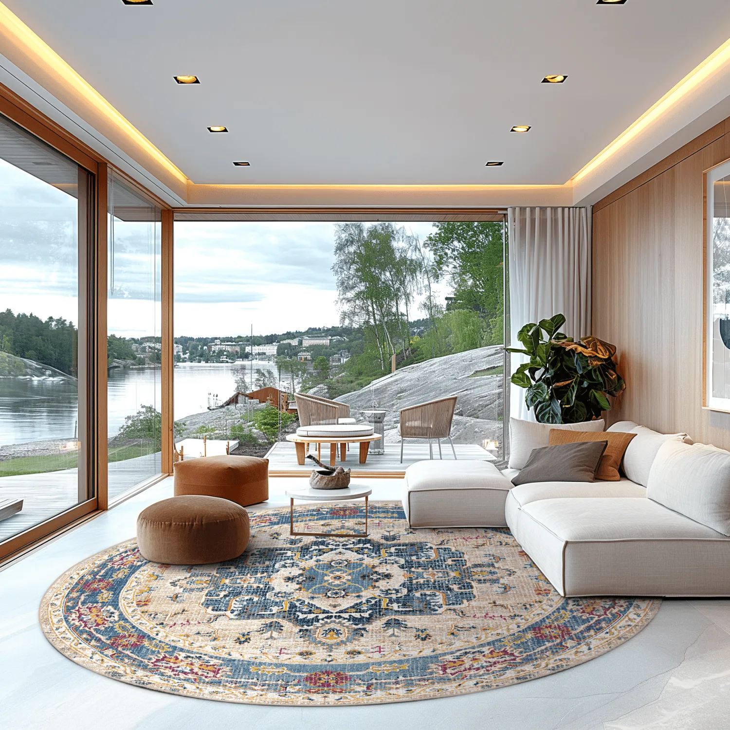 Round rug - Siliana (blue)