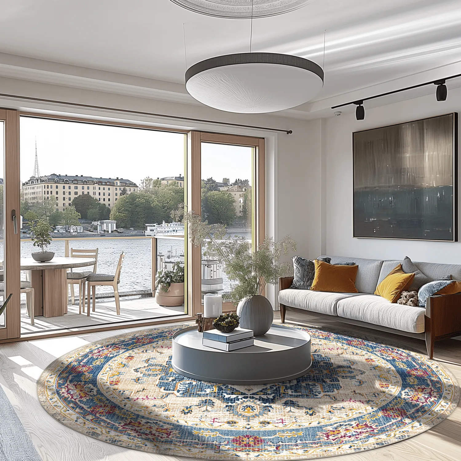 Round rug - Siliana (blue)