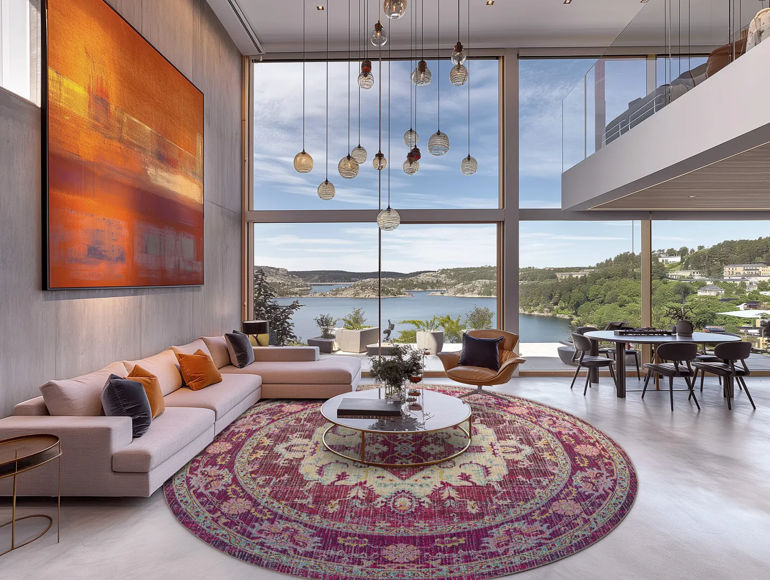 Round rug - Siliana (pink)