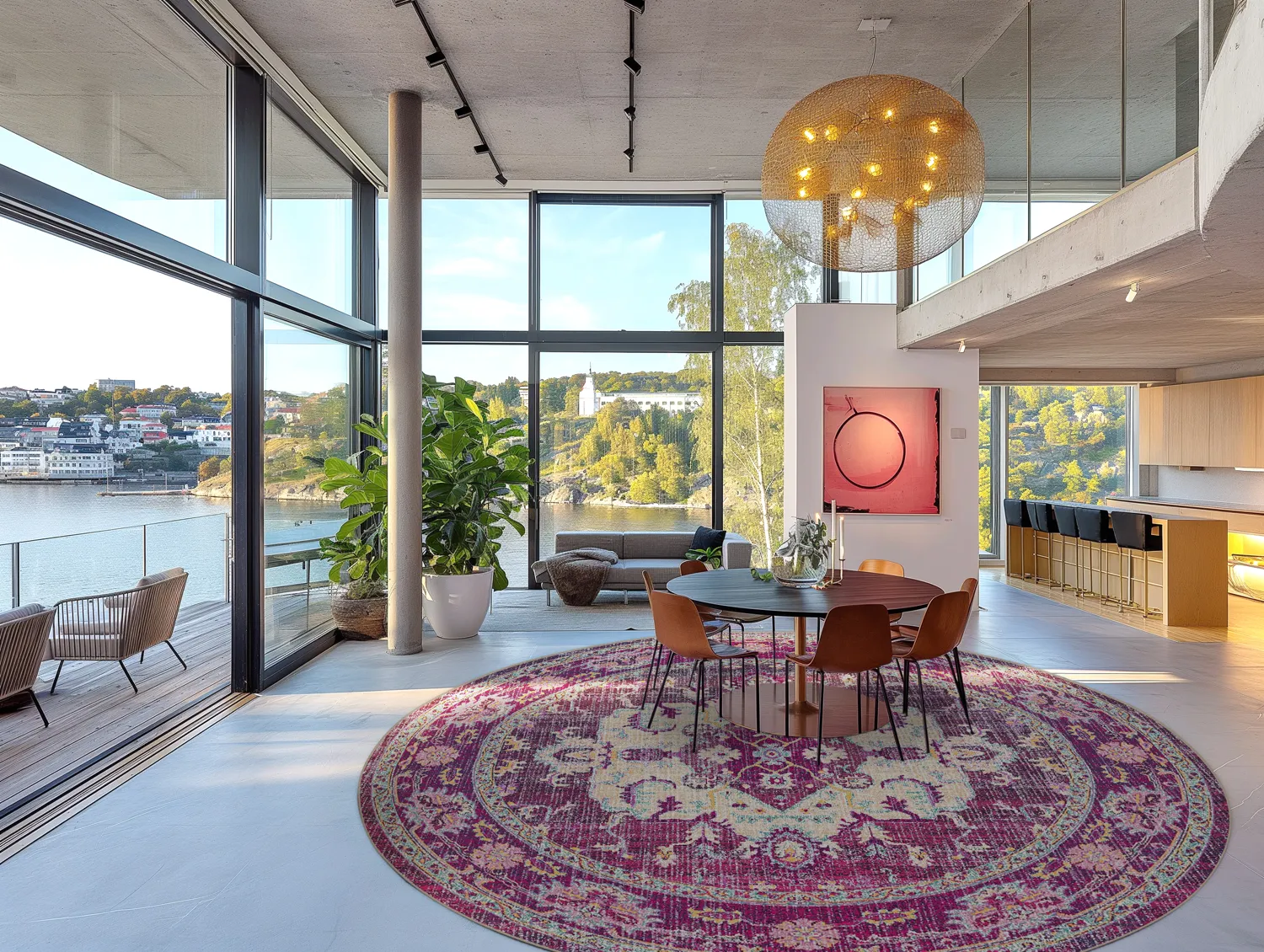 Round rug - Siliana (pink)