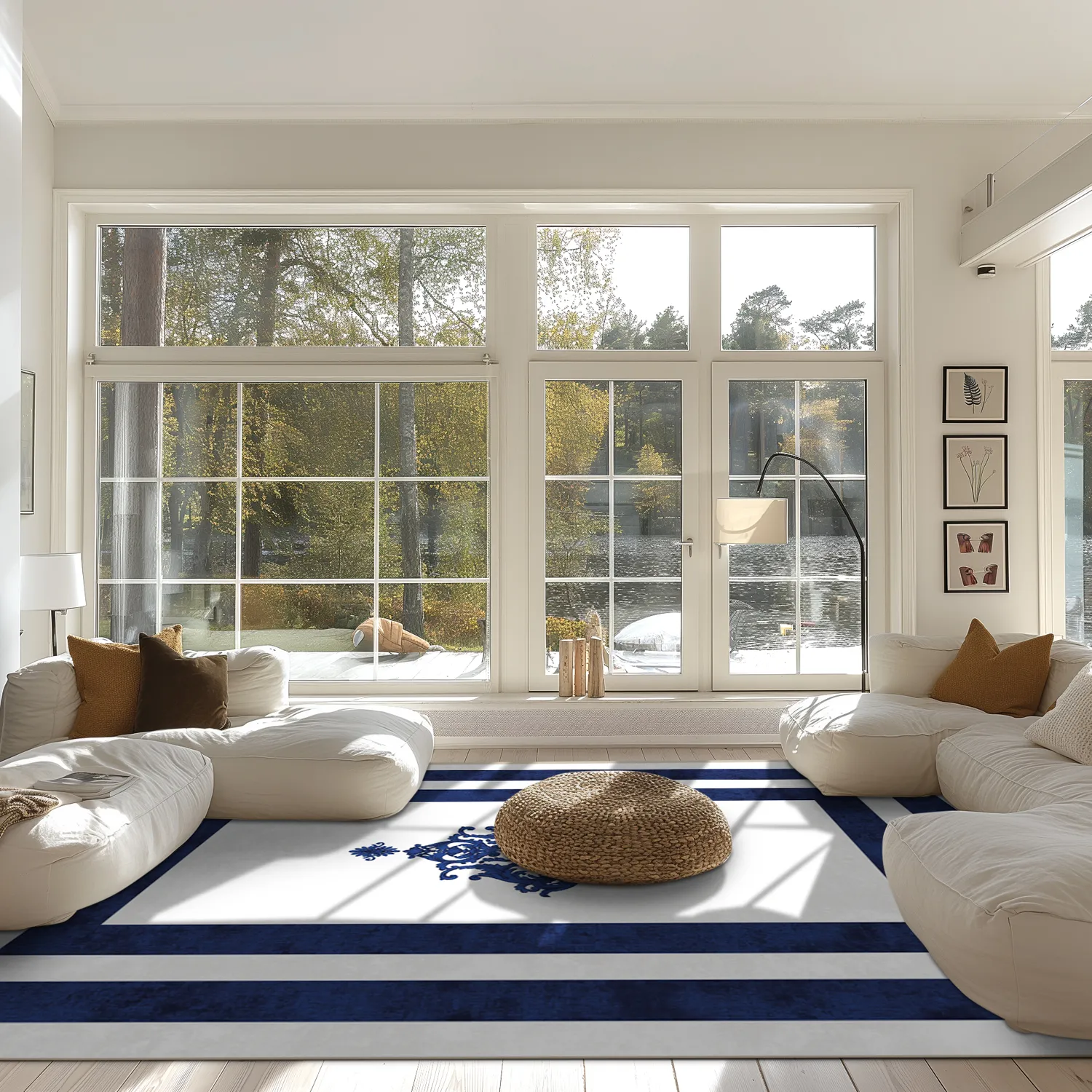 Wilton rug - Soros (blue/white)