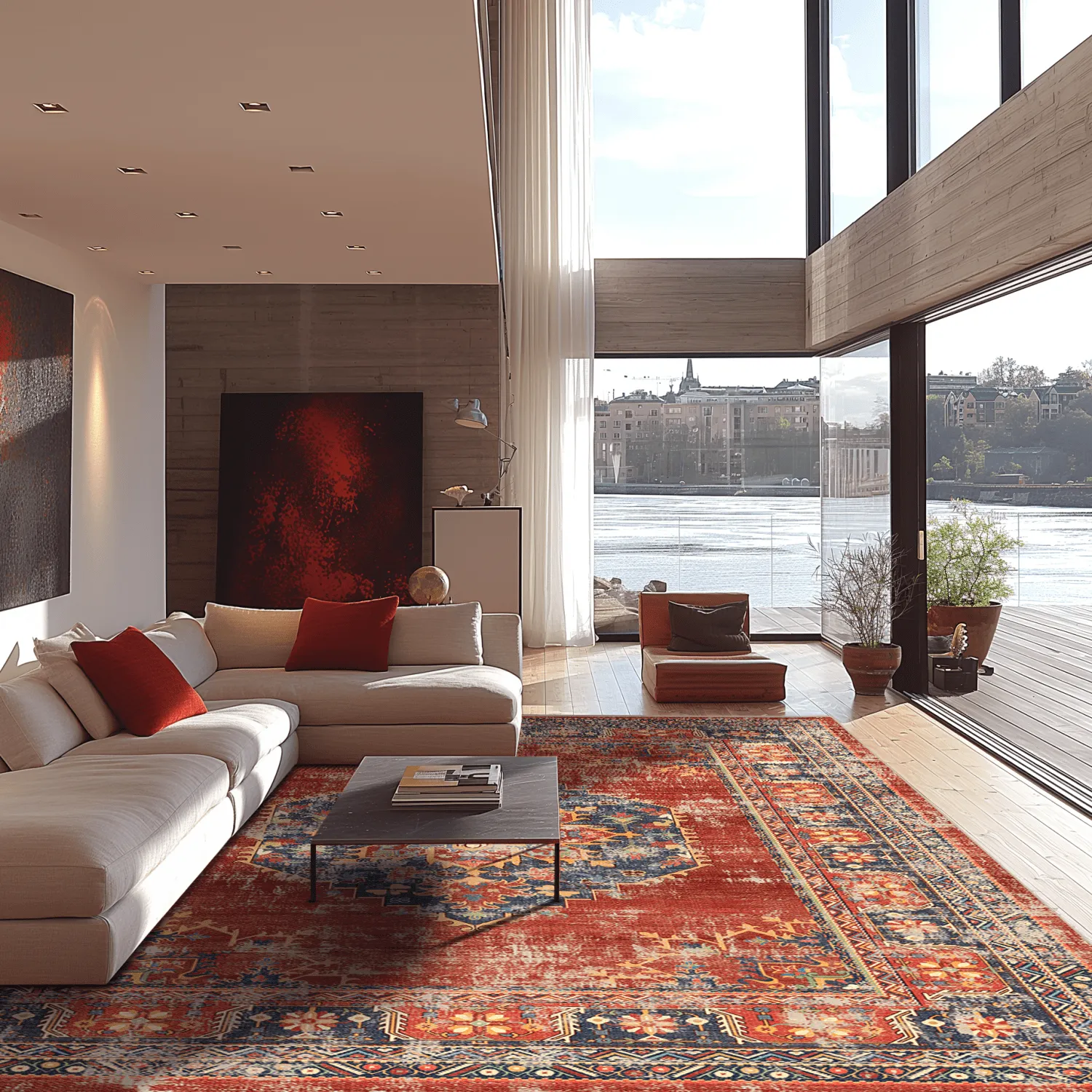 Wilton rug - Soussi (red/multi)