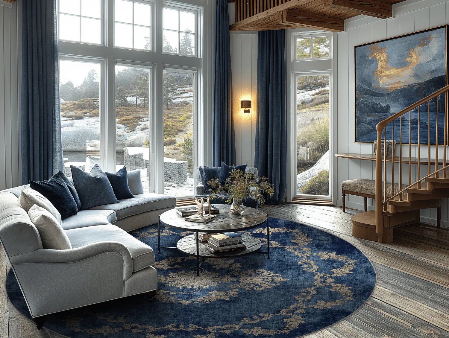 Round rug - Taknis (blue)