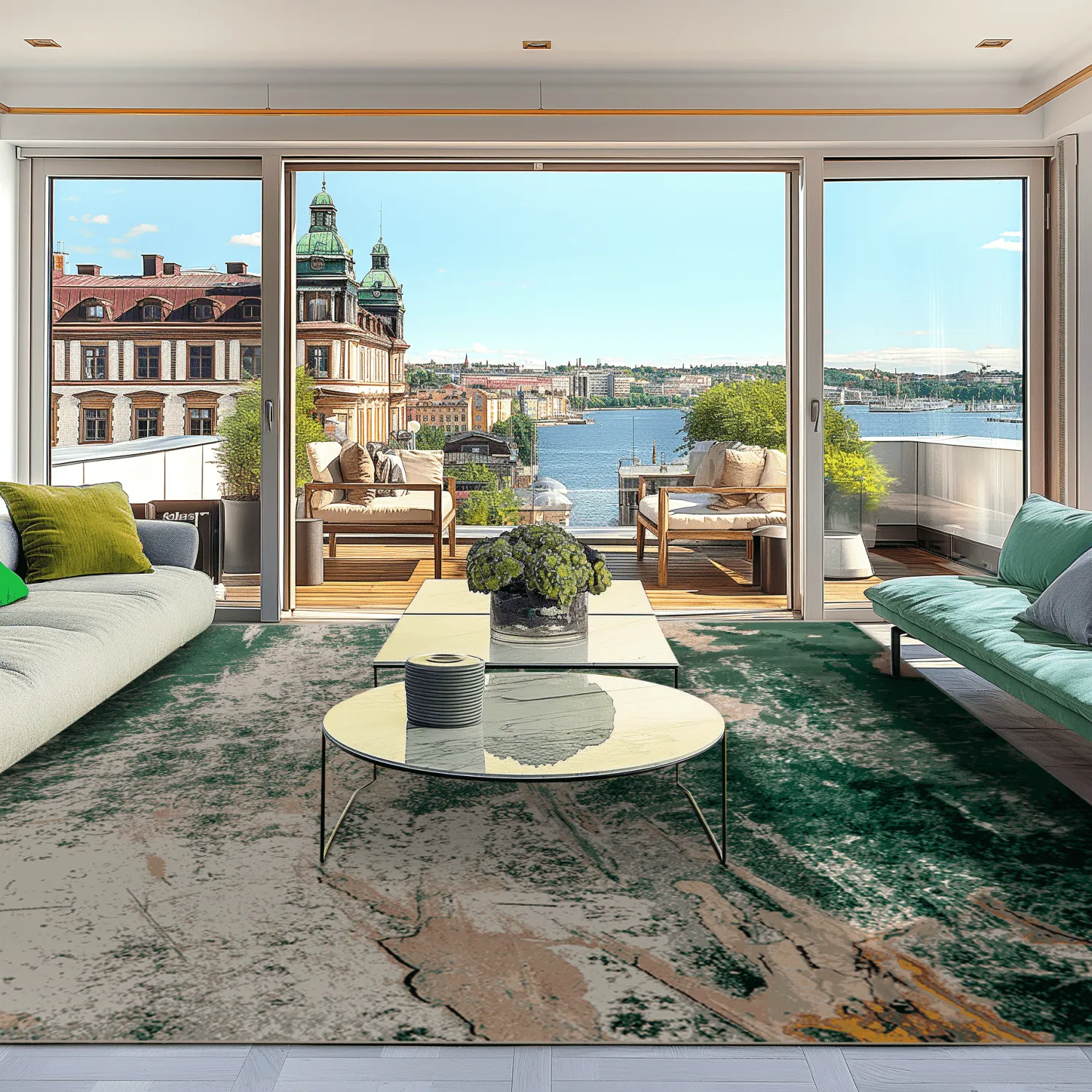 Wilton rug - Tamalous (beige/green)