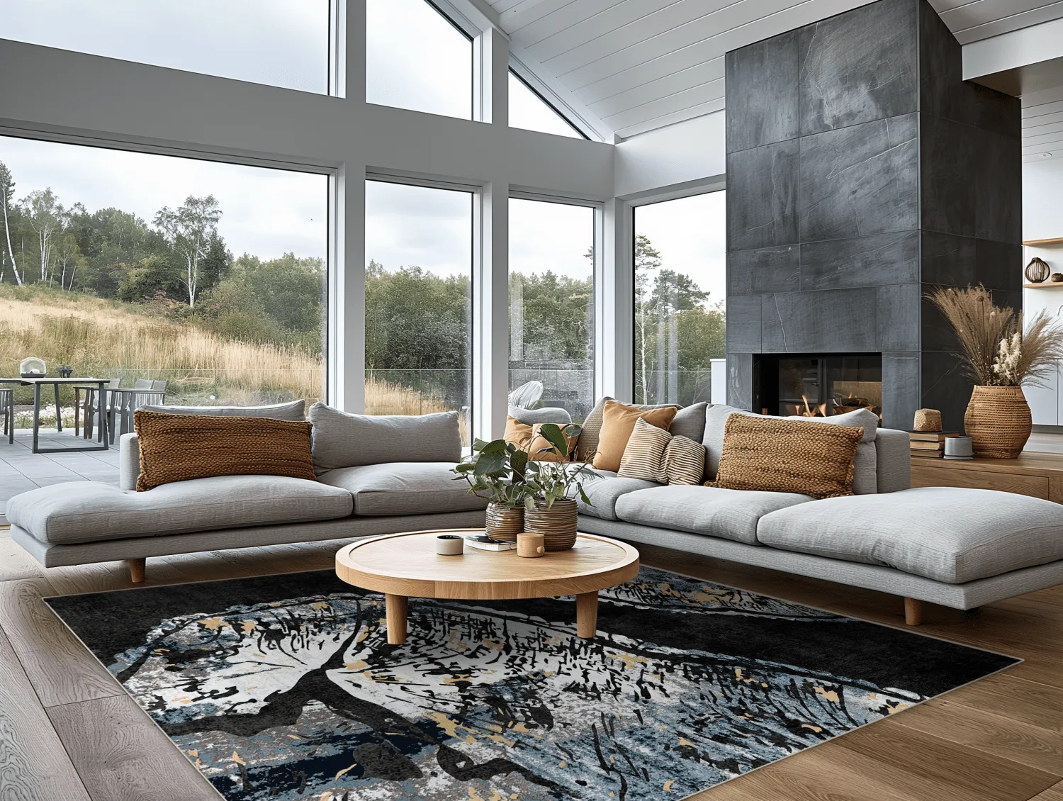 Wilton rug - Tamsim (black/multi)