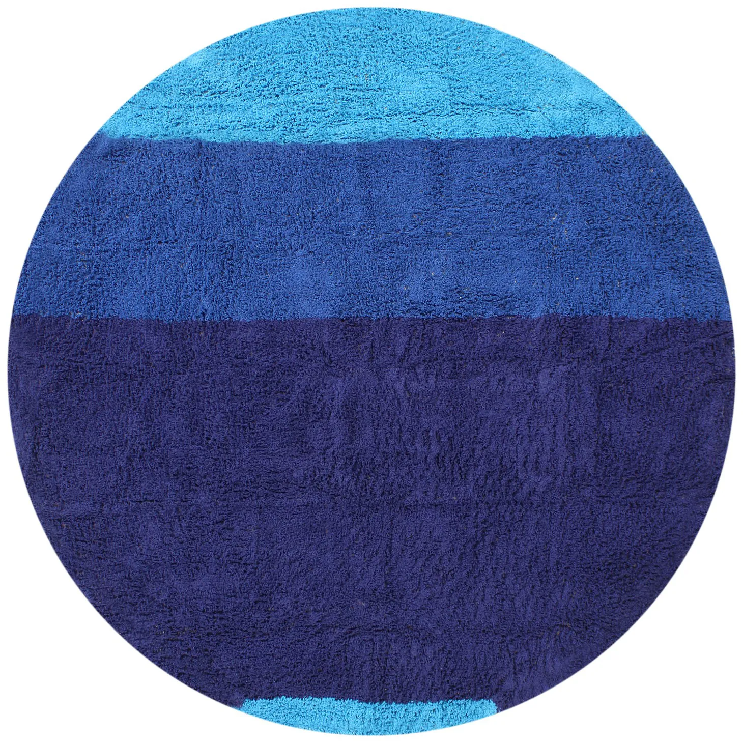 Round rug - Taro Natural Cotton Shaggy (blue)