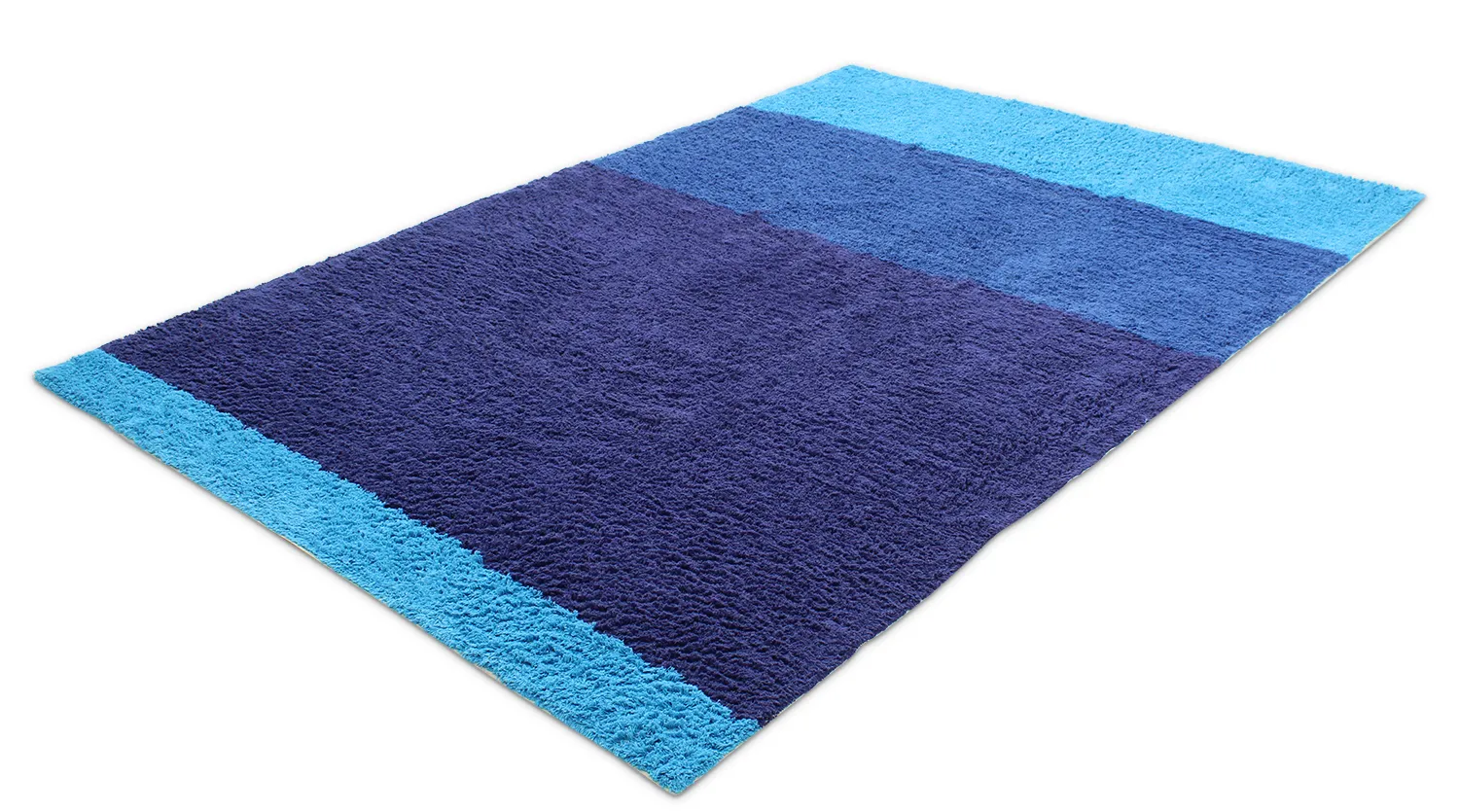 Shaggy rugs - Taro Natural Cotton Shaggy (blue)