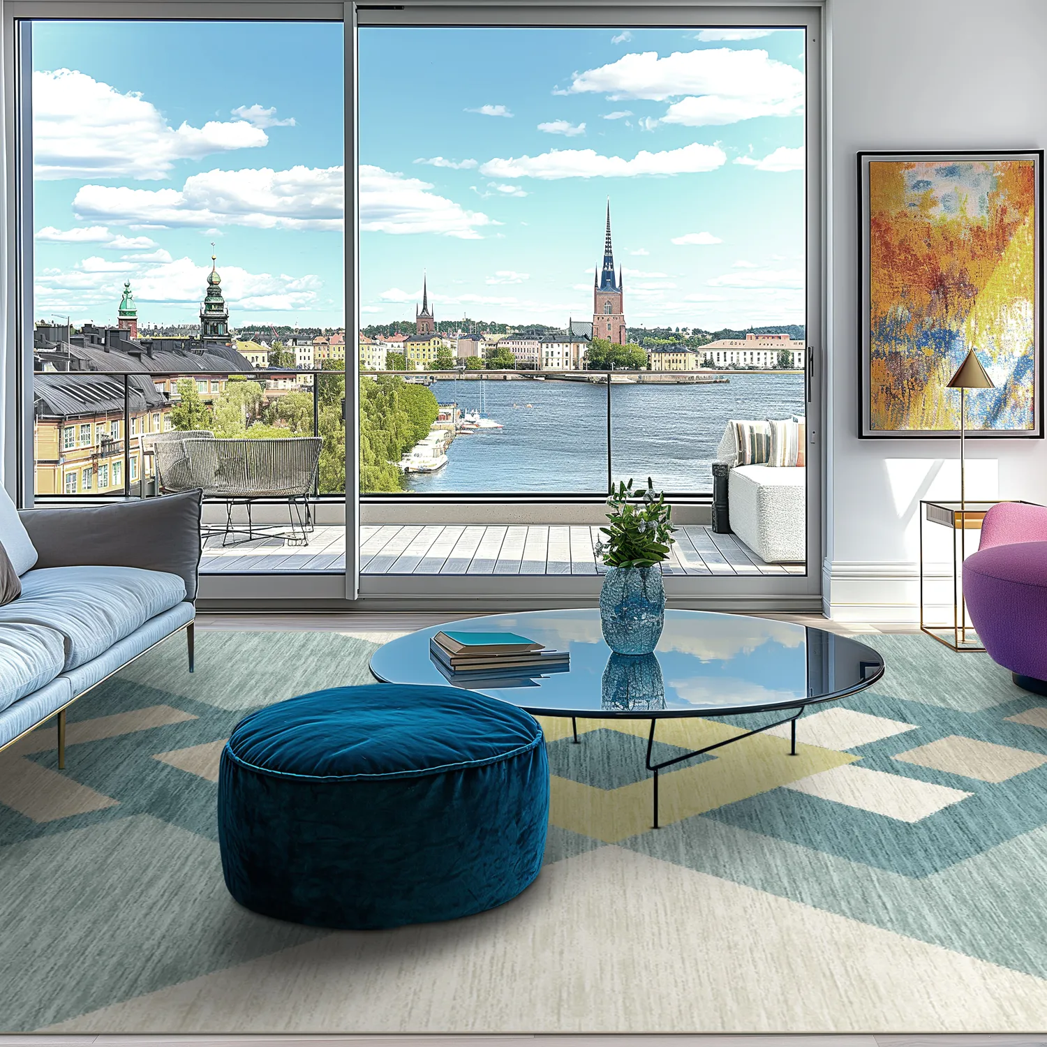 Wilton rug - Temara (blue/multi)