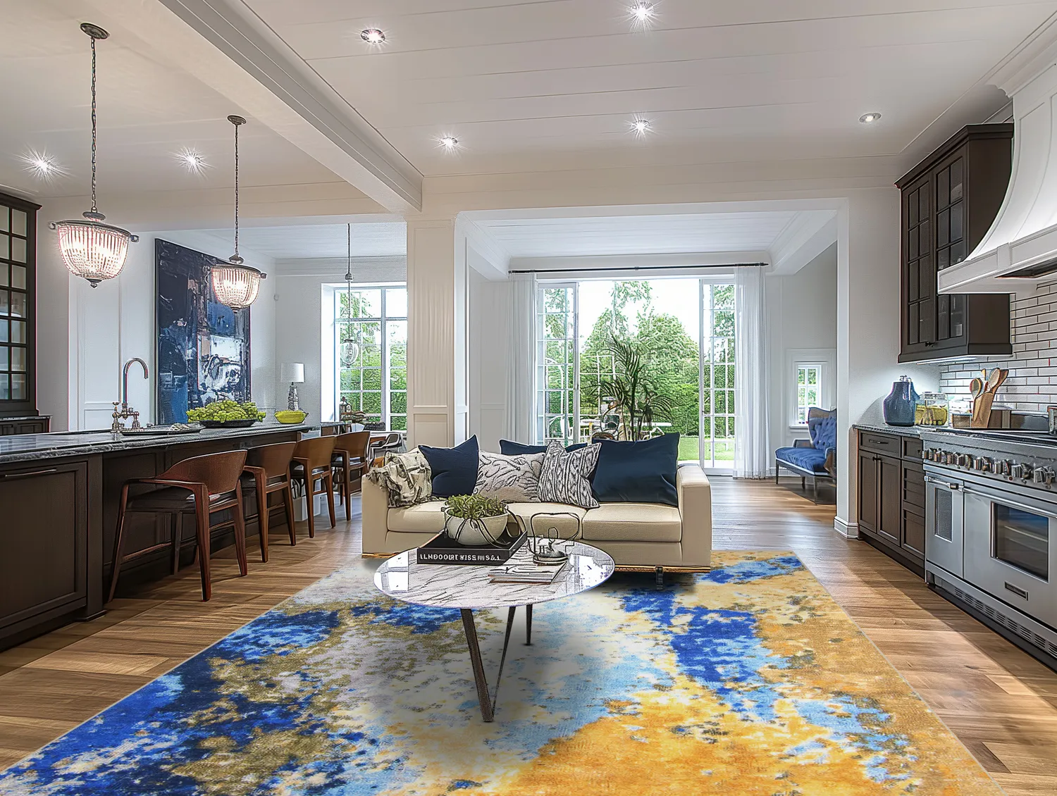 Wilton rug - Travale (blue/yellow/multi)