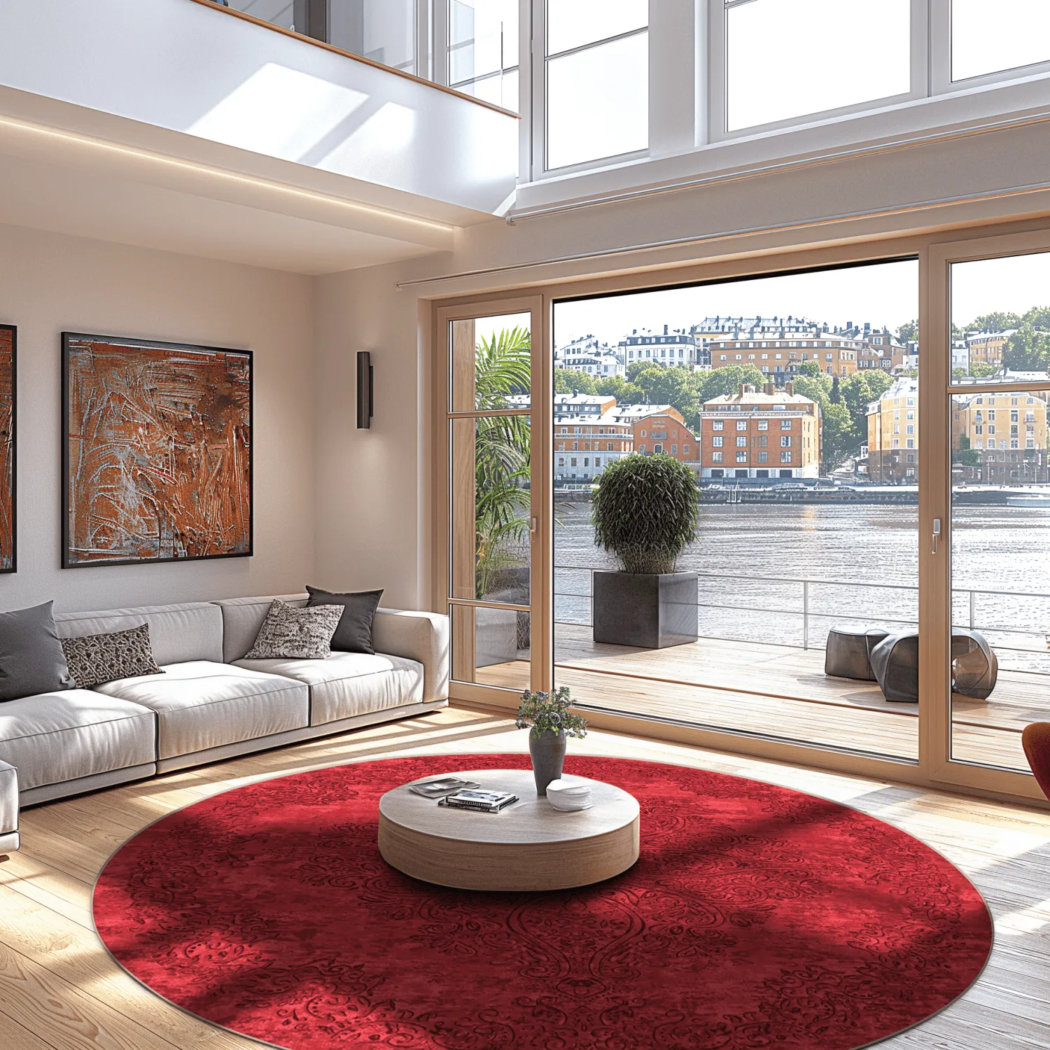 Round rug - Valenza (red)