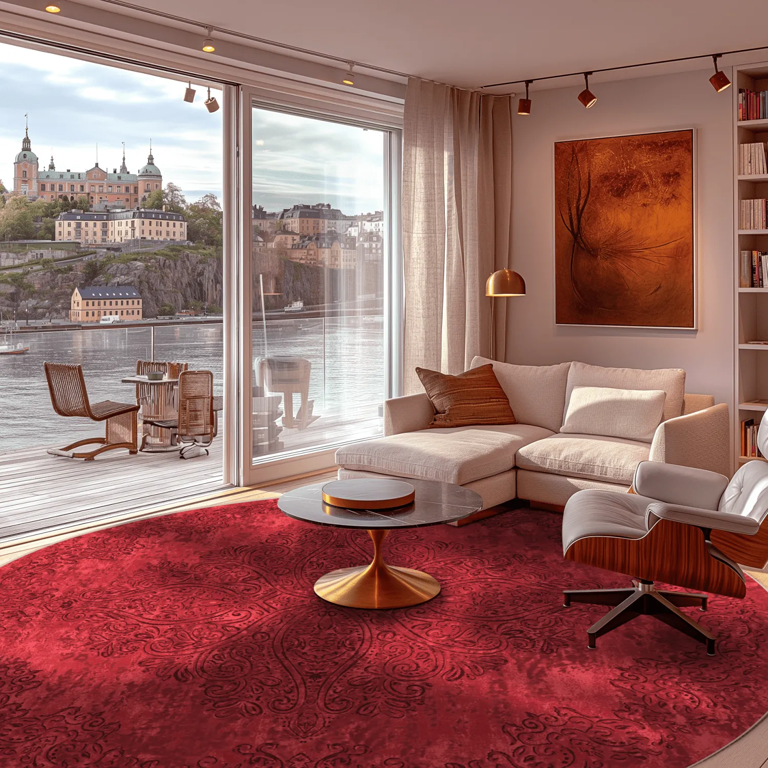 Round rug - Valenza (red)