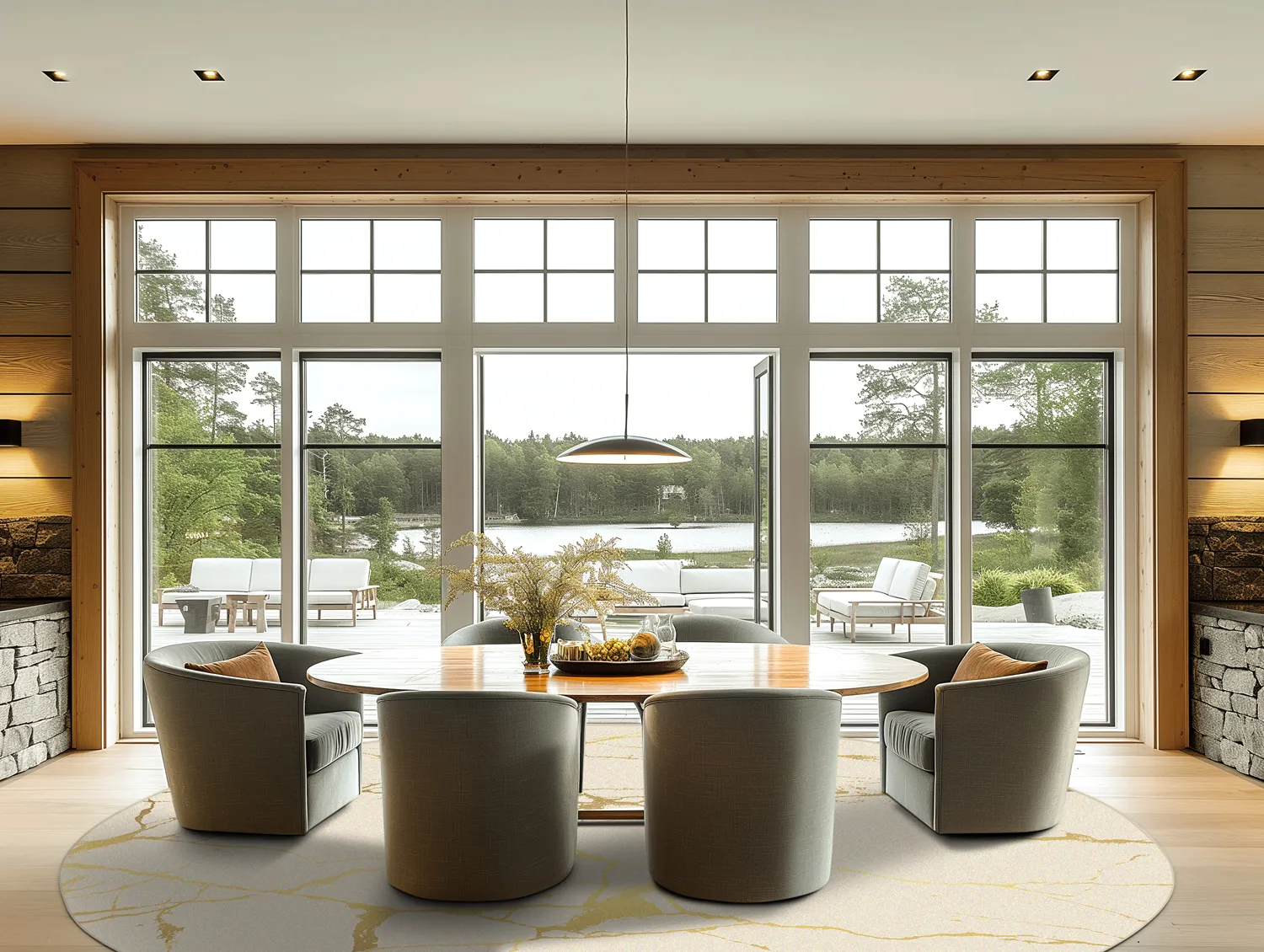 Round rug - Vieste (beige/gold)