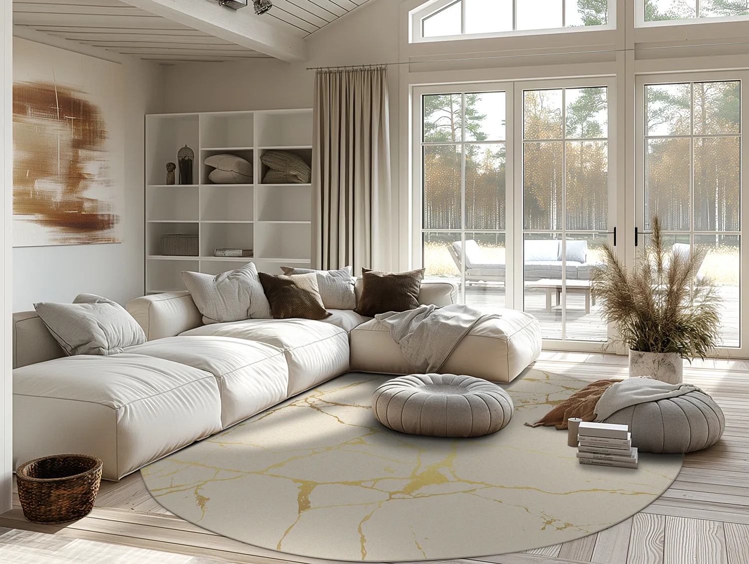 Round rug - Vieste (beige/gold)