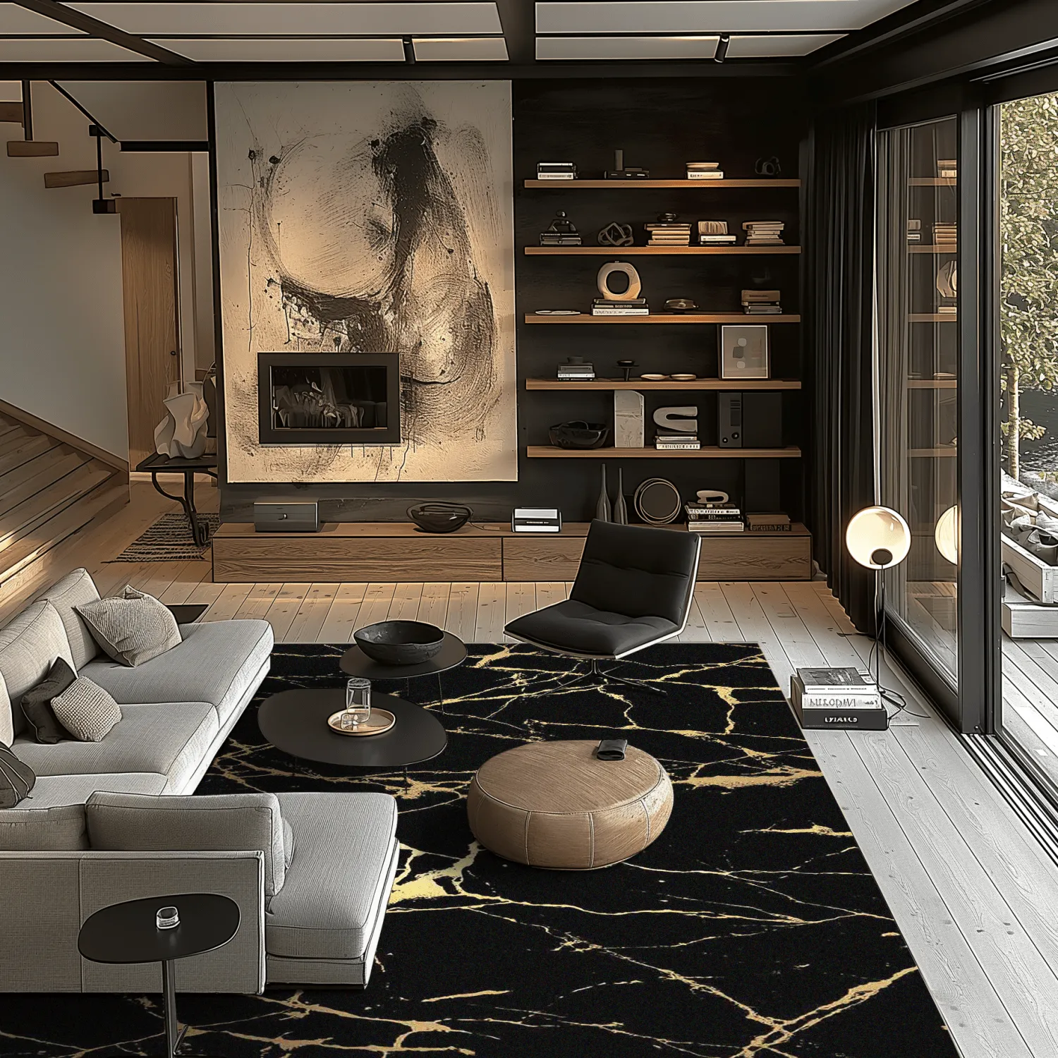 Wilton rug - Vieste (black/gold)